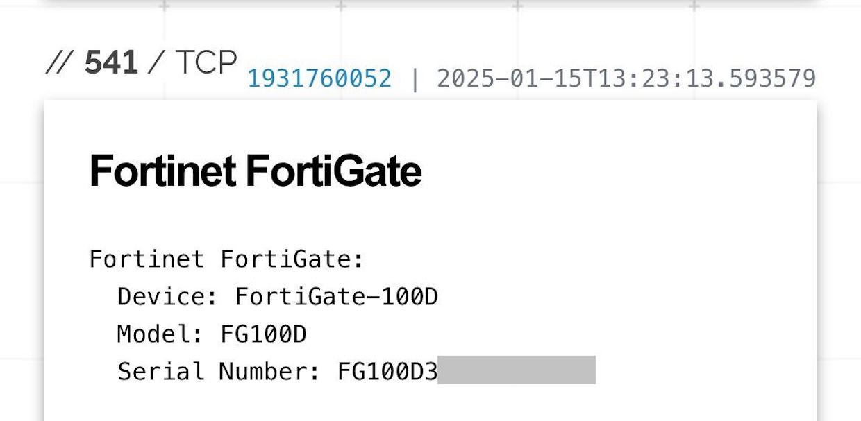 FortiGate cihazına ait bilgiler